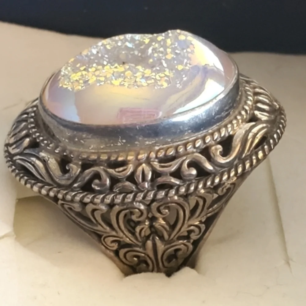 Women's Drury Quartz Silver Look‎ Ring Size 6-1/2 NWT